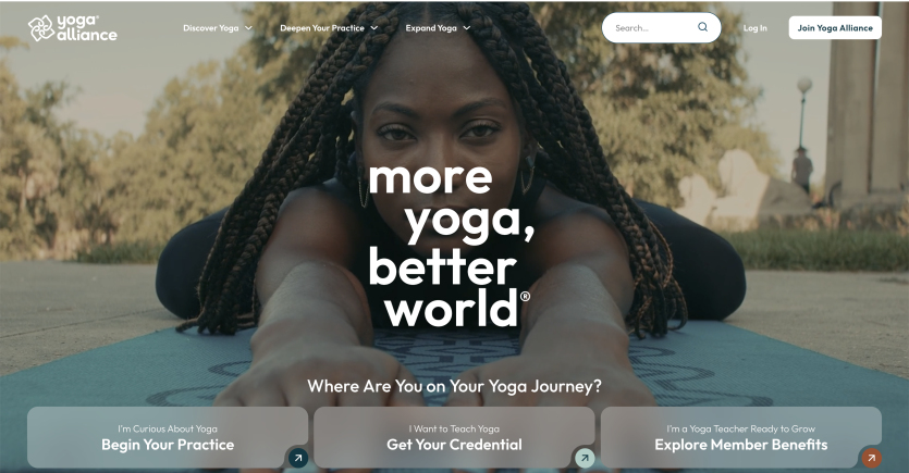 Yoga alliance homepage