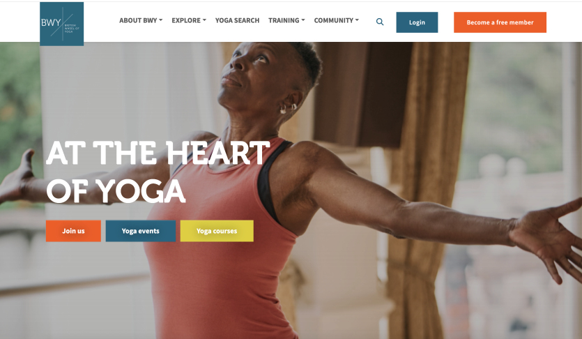 British wheel of yoga hompage