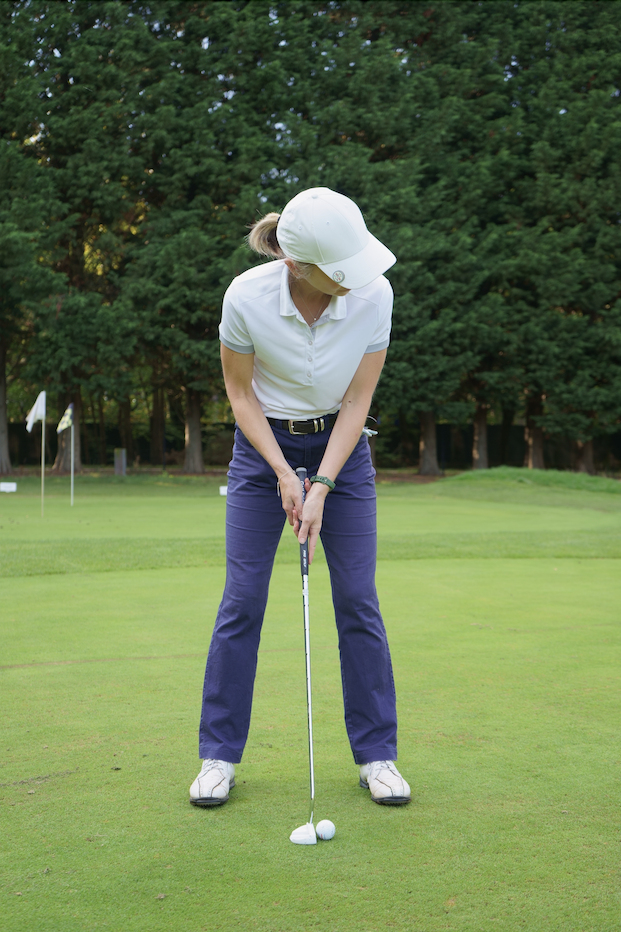 Christel timont yoga teacher playing golf