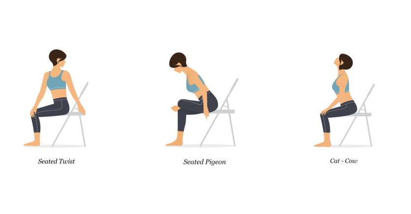 Desk Yoga poses examples