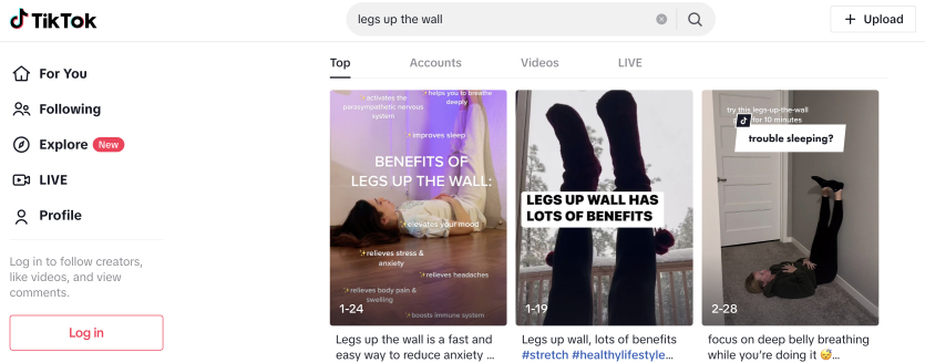 Tiktok wall pilates legs up the wall