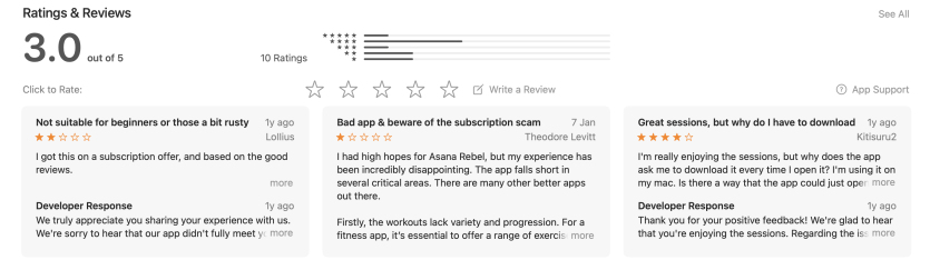 Asana Rebel reviews