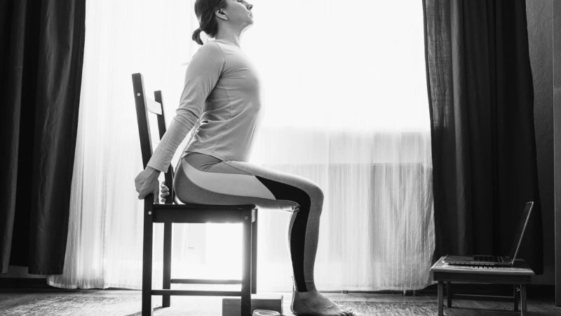 Desk Yoga back bend