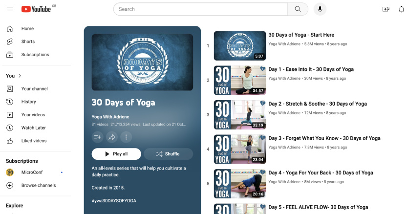 30 days of Yoga adriene