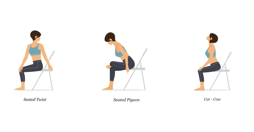 Desk Yoga poses examples