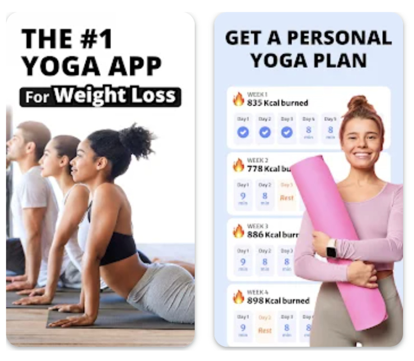 Yoga for beginners app, screenshot app store